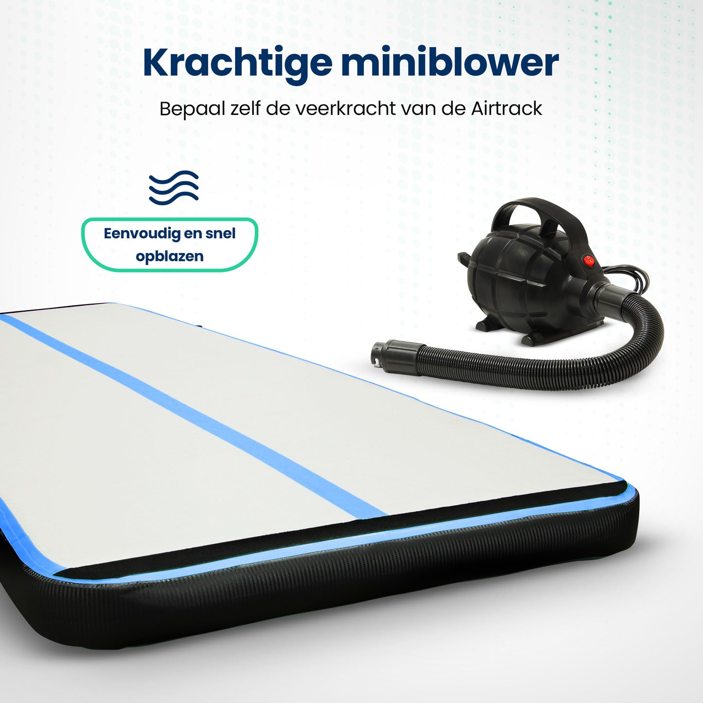 Airtrack 4 Meter - Blauw - 10cm dik