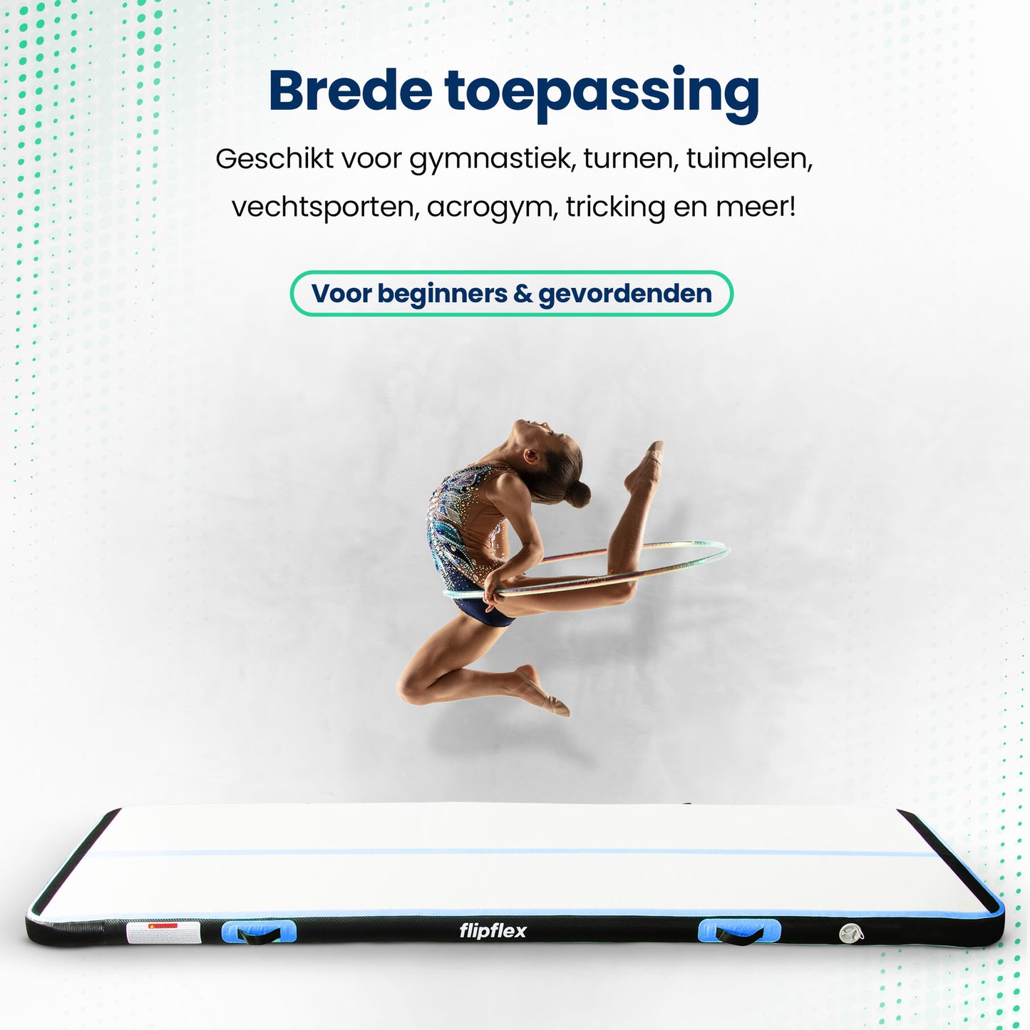 Airtrack 4 Meter - Blauw - 10cm dik